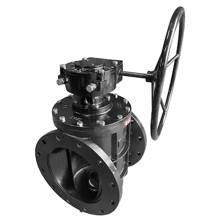 Valve Solutions Inc (Vsi) 14" Eccentric Plug Valve, Full Port, Flanged, Resilient Seated, with gear and handwheel PVIF14F-DDN-SS1/WH-J
